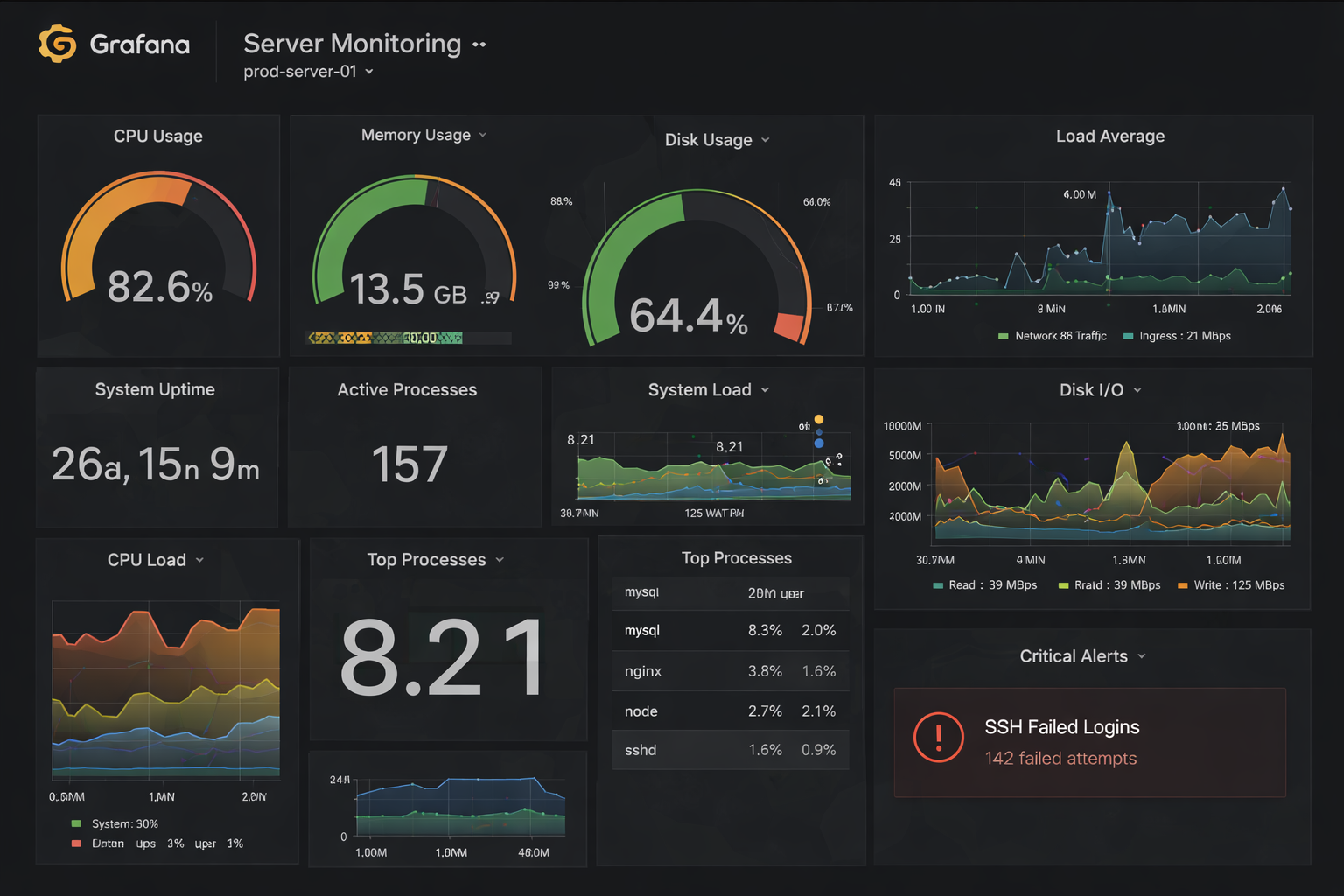 dashboard Grafana